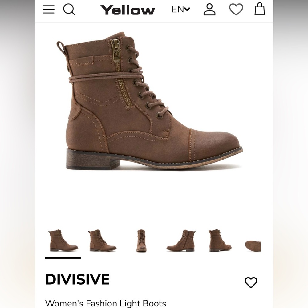 Women's Fashion Lace-Up Boots - Brown